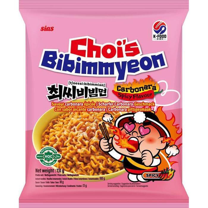 Choi's Bibimmyeon Instant Tarwenoedels Carbonara Pittig 131g