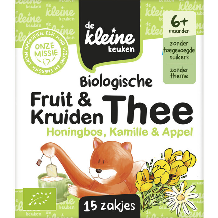 De Kleine Keuken Biologische thee honingbos kamille 6m+ (19.5g)
