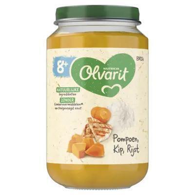 Olvarit Pompoen kip rijst 8 maanden (Pot, 200g)