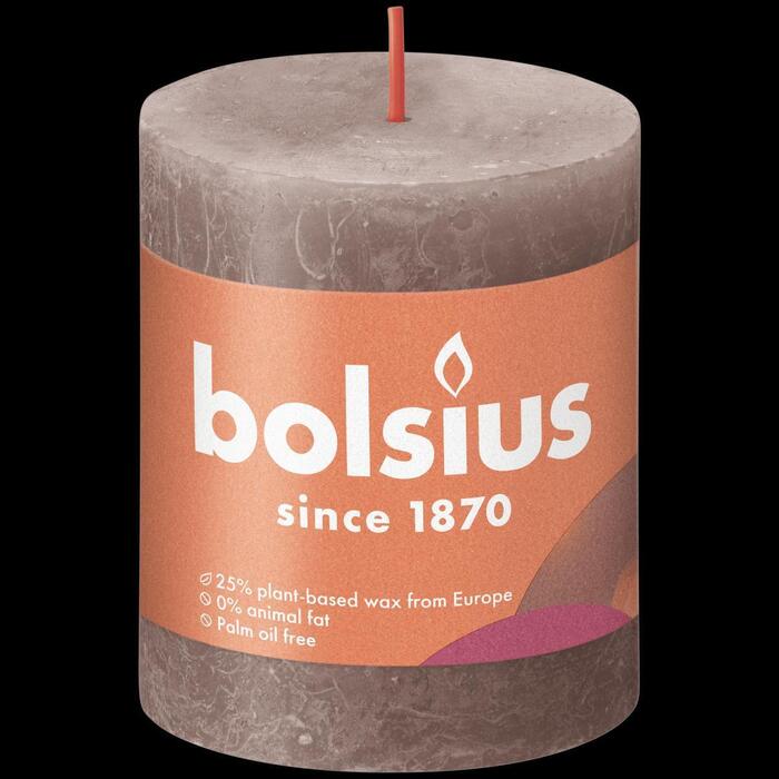 Kaars rustiek taupe 80 x 68mm
