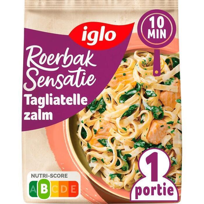 Iglo Roerbak sensatie tagliatelle spinazie & zalm (Zak, 450g)