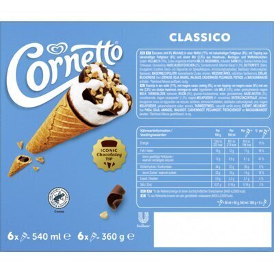 Cornetto classico (doos, 6 × 90ml)