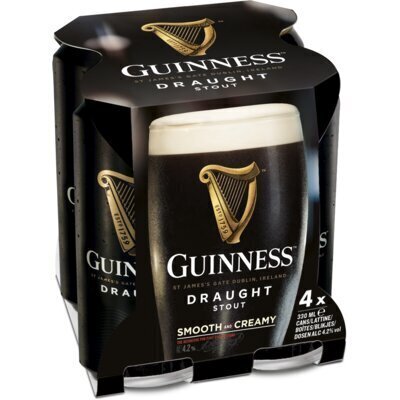 Guinness Draught blik 33cl. (rol, 1.32L)