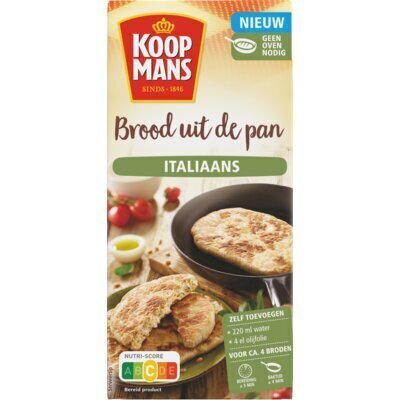 Koopmans Brood uit de Pan Italiaans flatbread bakmix (400g)
