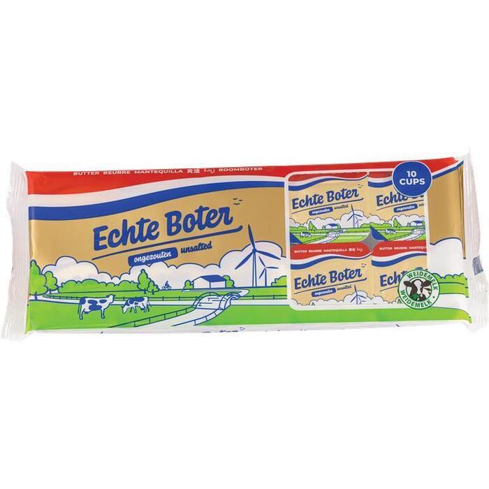 Echte Boter Cupjesverpakking ongezouten (10 × 10g)