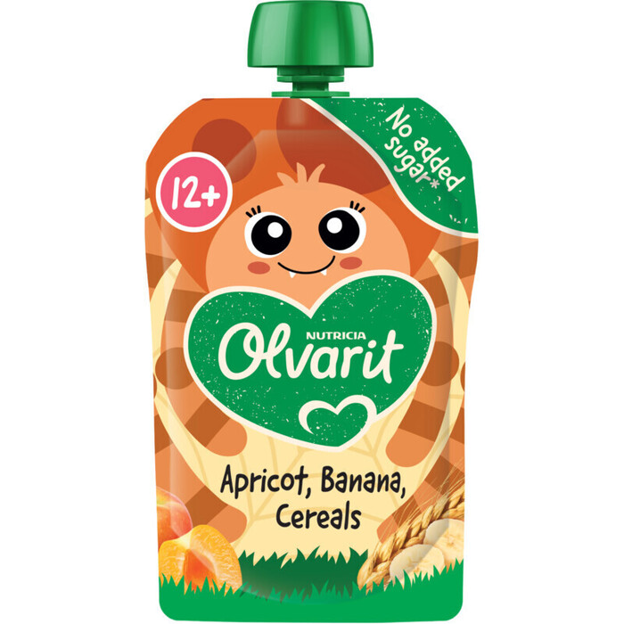 Olvarit 12+ Maanden Knijpfruit Abrikoos Banaan Granen 100g (100g)