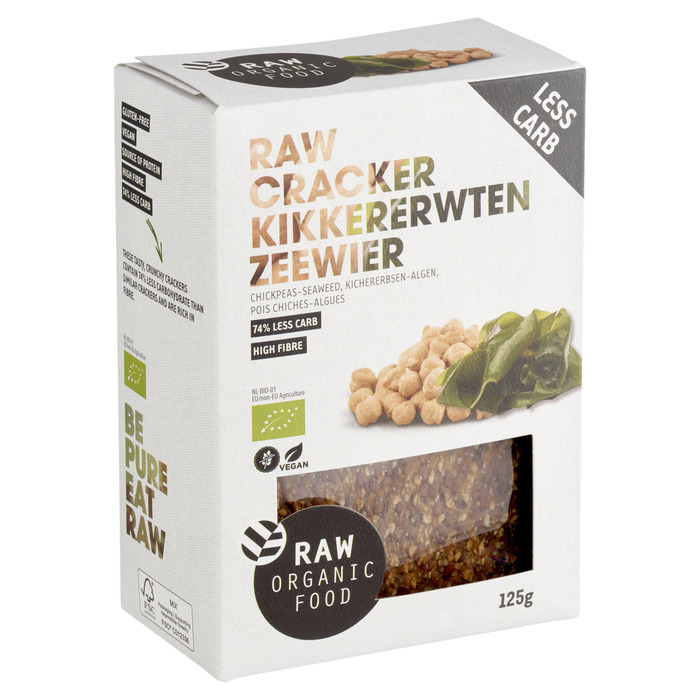 Raw Organic Food RAW Cracker Kikkerwerwten zeewier 125g doos (125g)