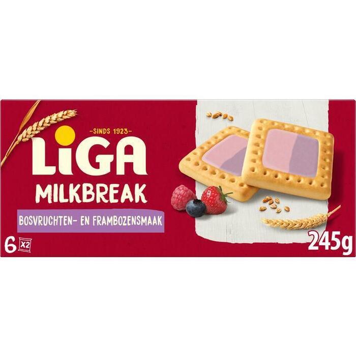 Liga Milkbreak bosvruchten framboos (245g)