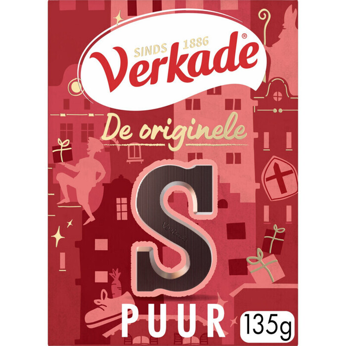 Verkade Puur letter 135 g (Doos, 135g)