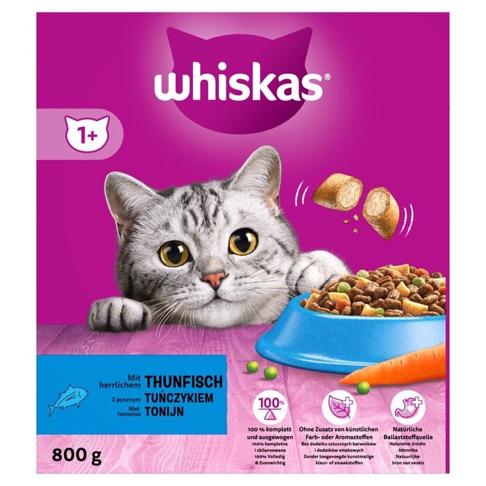 Whiskas 1+ Adult droge brokjes Tonijn 800 g (800g)