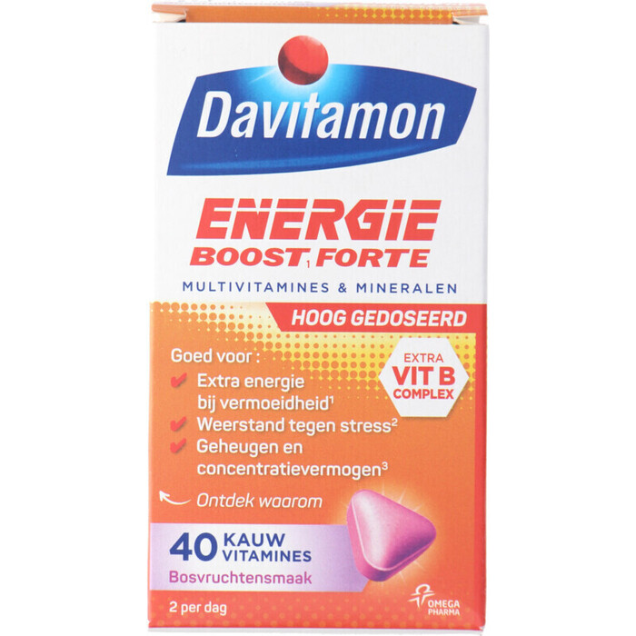 Davitamon Energie boost forte kauwvitamines (68g)