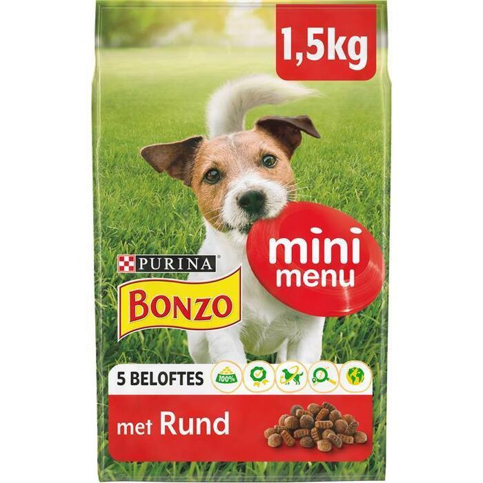 Bonzo Mini menu adult rund hondenvoer droog (1.5kg)