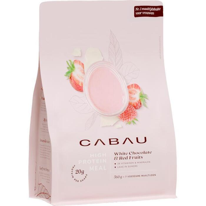 Cabau Lifestyle High Protein Meal Shake Witte Chocolade Rood Fruit 560g
