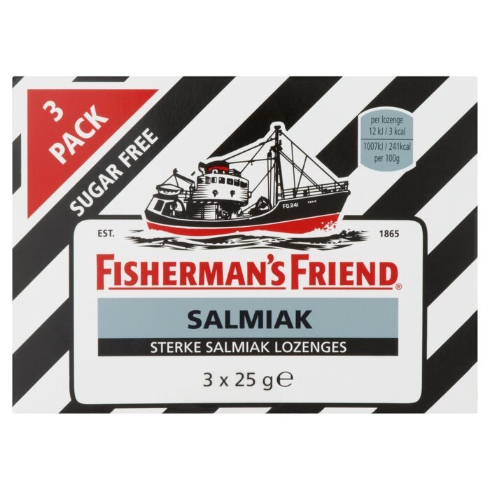 Salmiak (suikervrij) 3-pack (Doos, 3 × 25g)