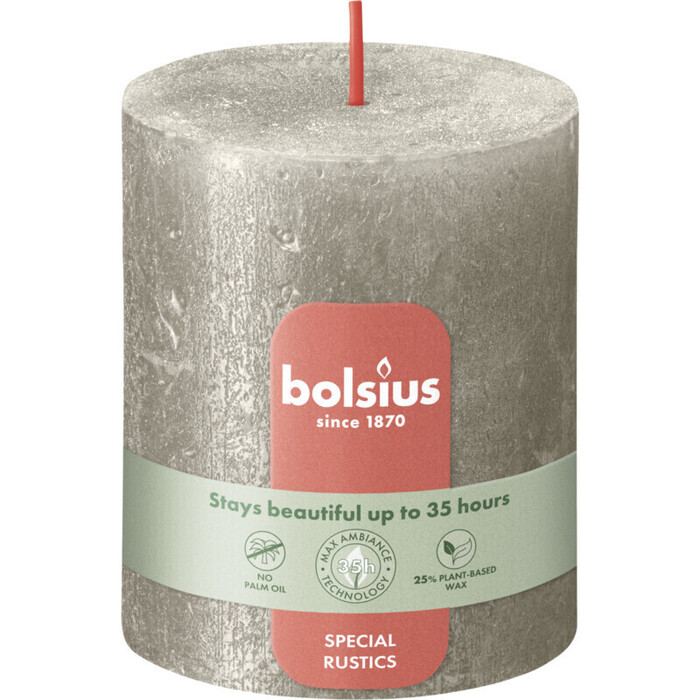 Bolsius Shine rustiek 8 cm champagne