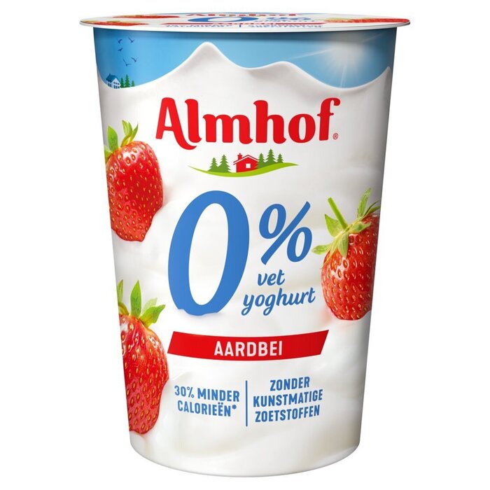 Almhof 0% Vet Yoghurt Aardbei 500g (500g)