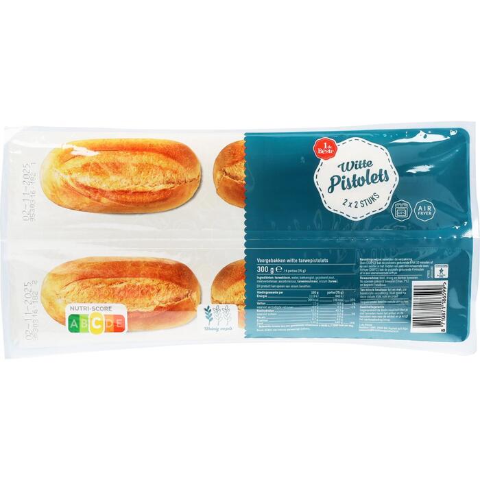 Pistolets wit 4 stuks (300g)