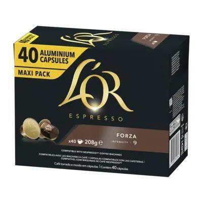 L'OR Espresso Forza Koffiecups Familiepak 40 stuks (208g)