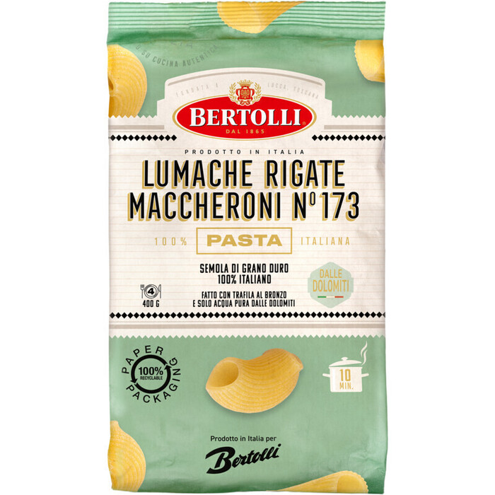 Bertolli Pasta lumache rigate maccheroni no 173 (400g)