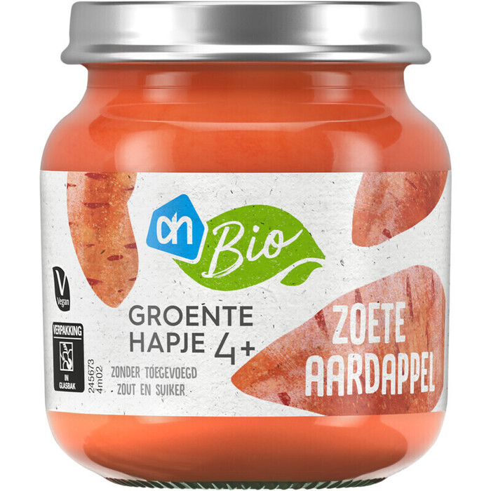 AH Biologisch Groentehapje zoete aardappel 4+ (125g)