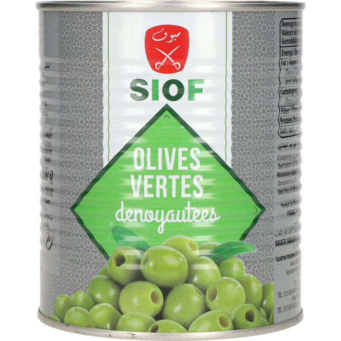 Siof Green olives without pit (850g)