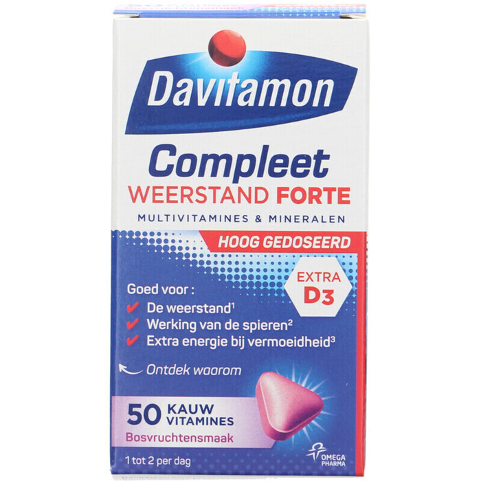 Davitamon Compleet weerstand forte kauwvitamines (73g)