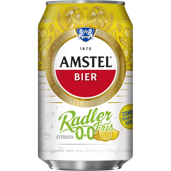 Amstel Radler Fris 0.0 Bier Blik 33 cl (rol, 33cl)