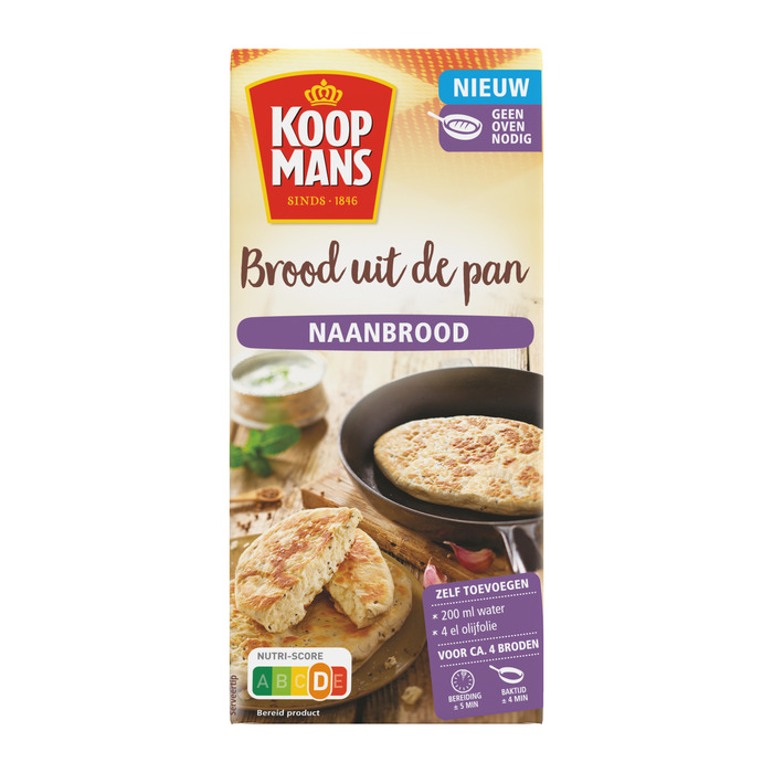 Koopmans Brood uit de Pan Naanbrood flatbread bakmix (400g)
