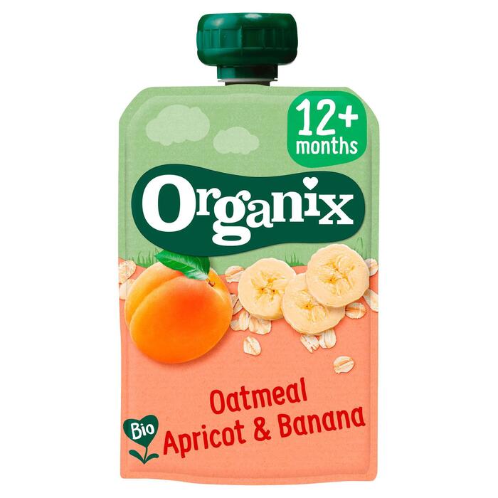 Organix Just oatmeal abrikoos en banaan (Zak, 100g)