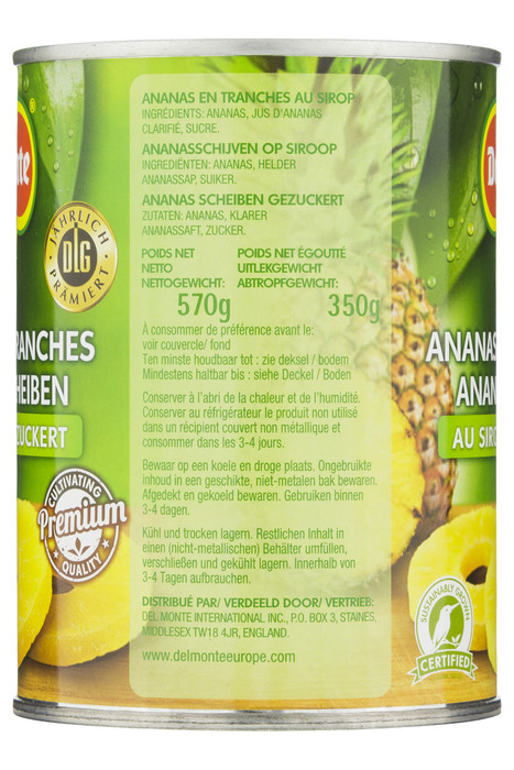 Del Monte Ananasschijven op Siroop 570g (570g)