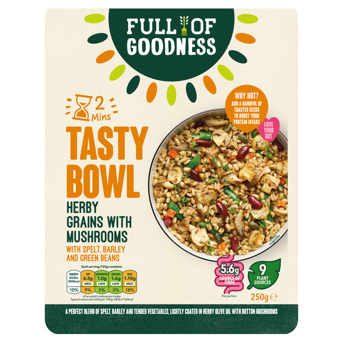 Full of Goodness Tasty bowl herby grains with mushrooms (250g)
