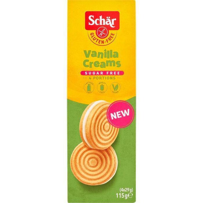 Schär Vanilla Creams glutenvrij 115g (4 × 29g)