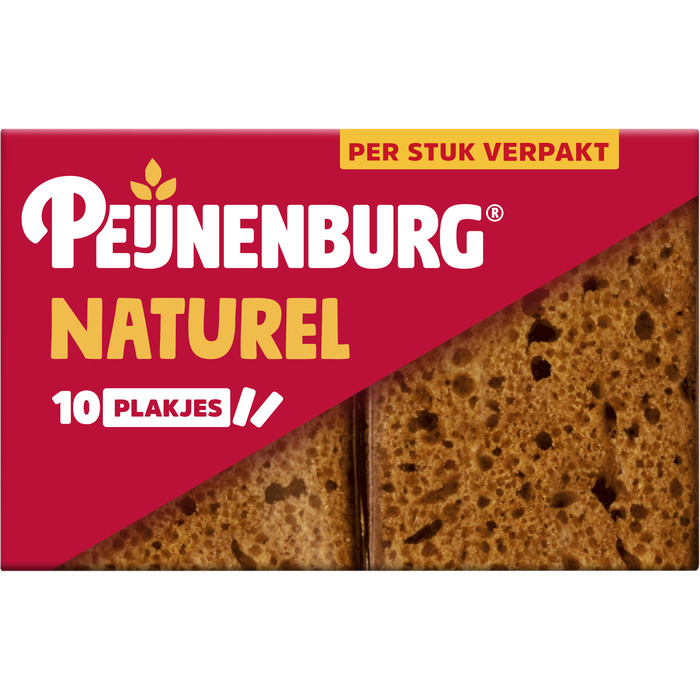 Peijnenburg ontbijtkoek naturel per stuk verpakt  10 x 28 g (10 × 28g)