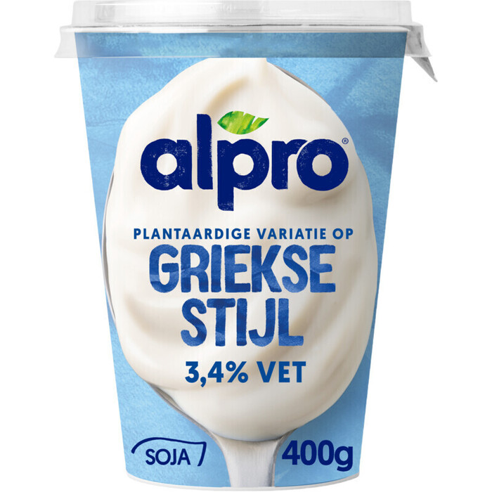 Alpro Plantaardige Variatie Op Yoghurt Griekse Stijl 3,4% Vet 400 g (400g)