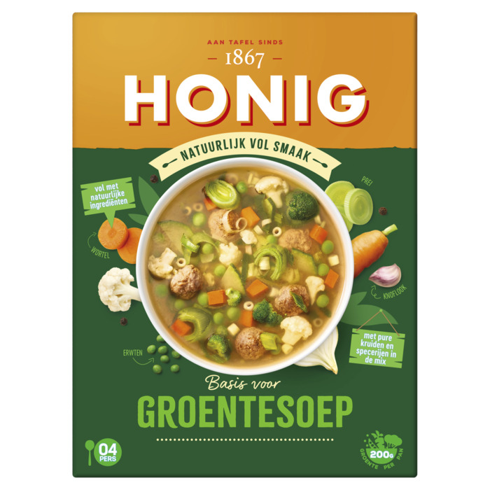 Honig Mix voor Natuurlijk Vol Smaak Groentesoep 60 g (59g)