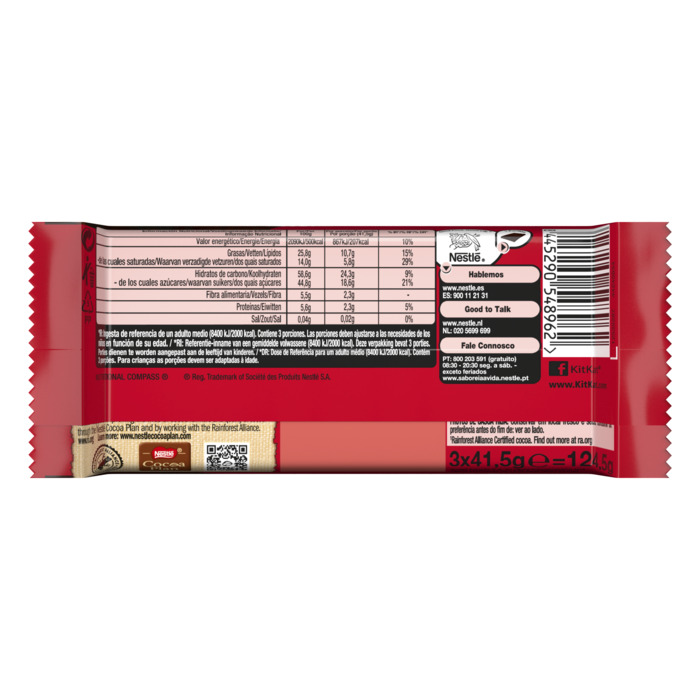 KITKAT Pure chocoladerepen 3-pack 124,5 g (125g)